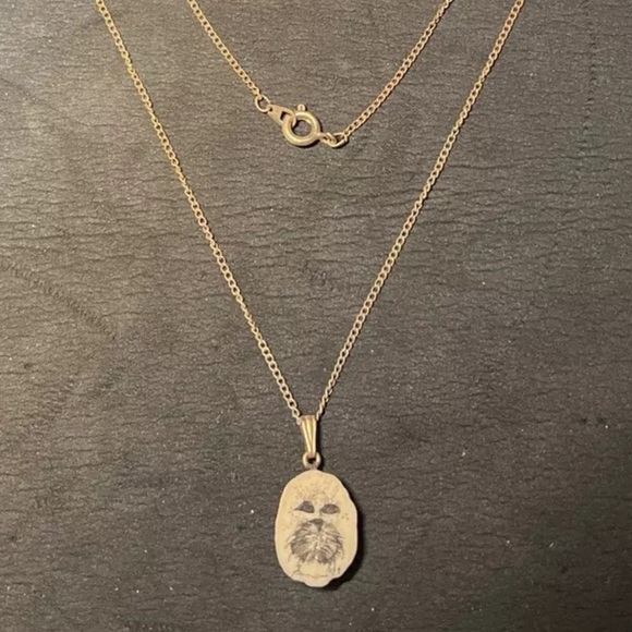 Walrus carved necklace pendant antique vintage estate GF - Picture 2 of 4